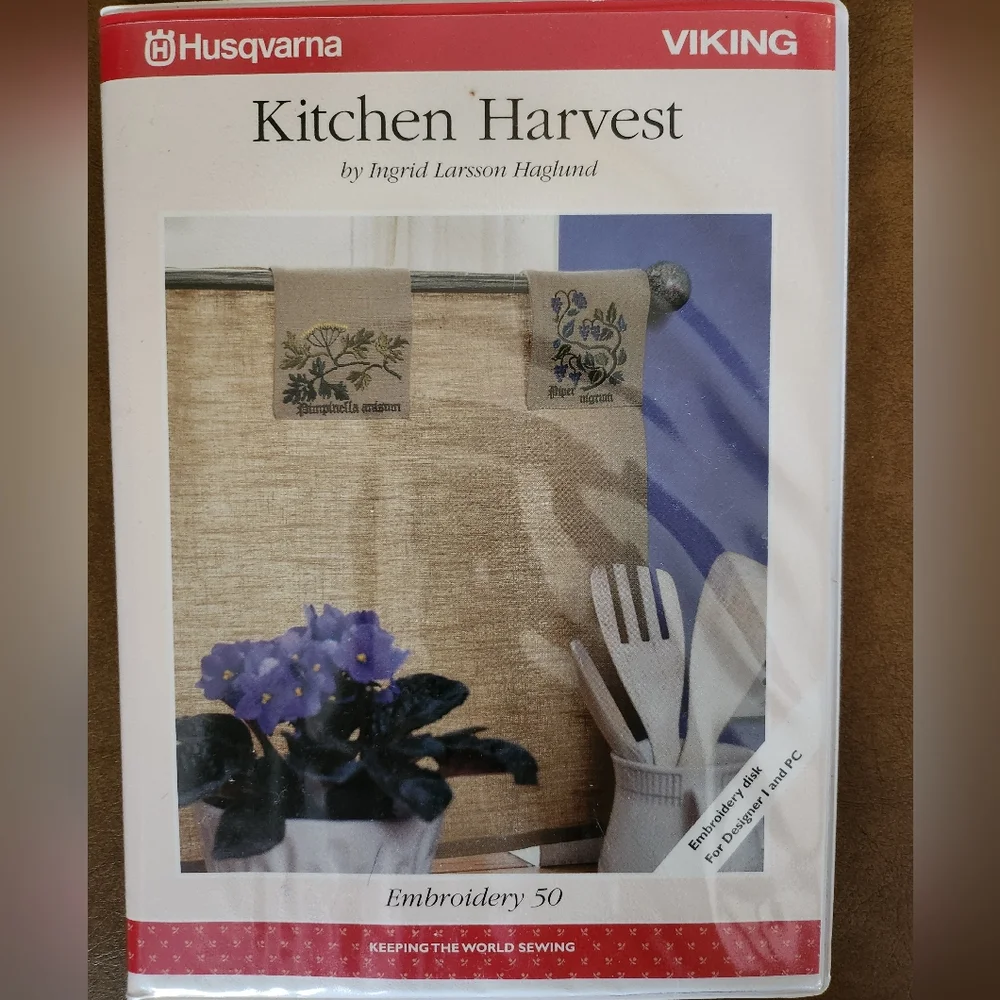 Kitchen Harvest Embroidery Disk #50 For Husqvarna Viking Designer 1 Embroidery